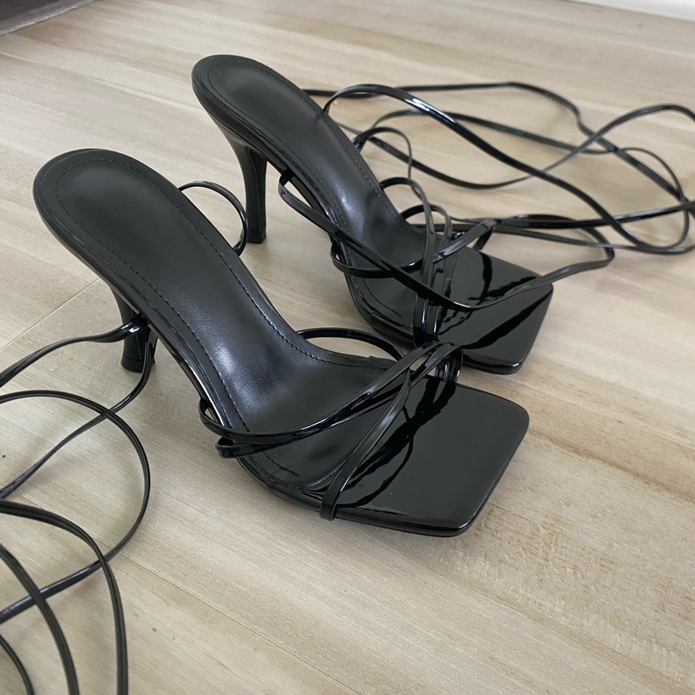 Elegant Black Strappy Heels